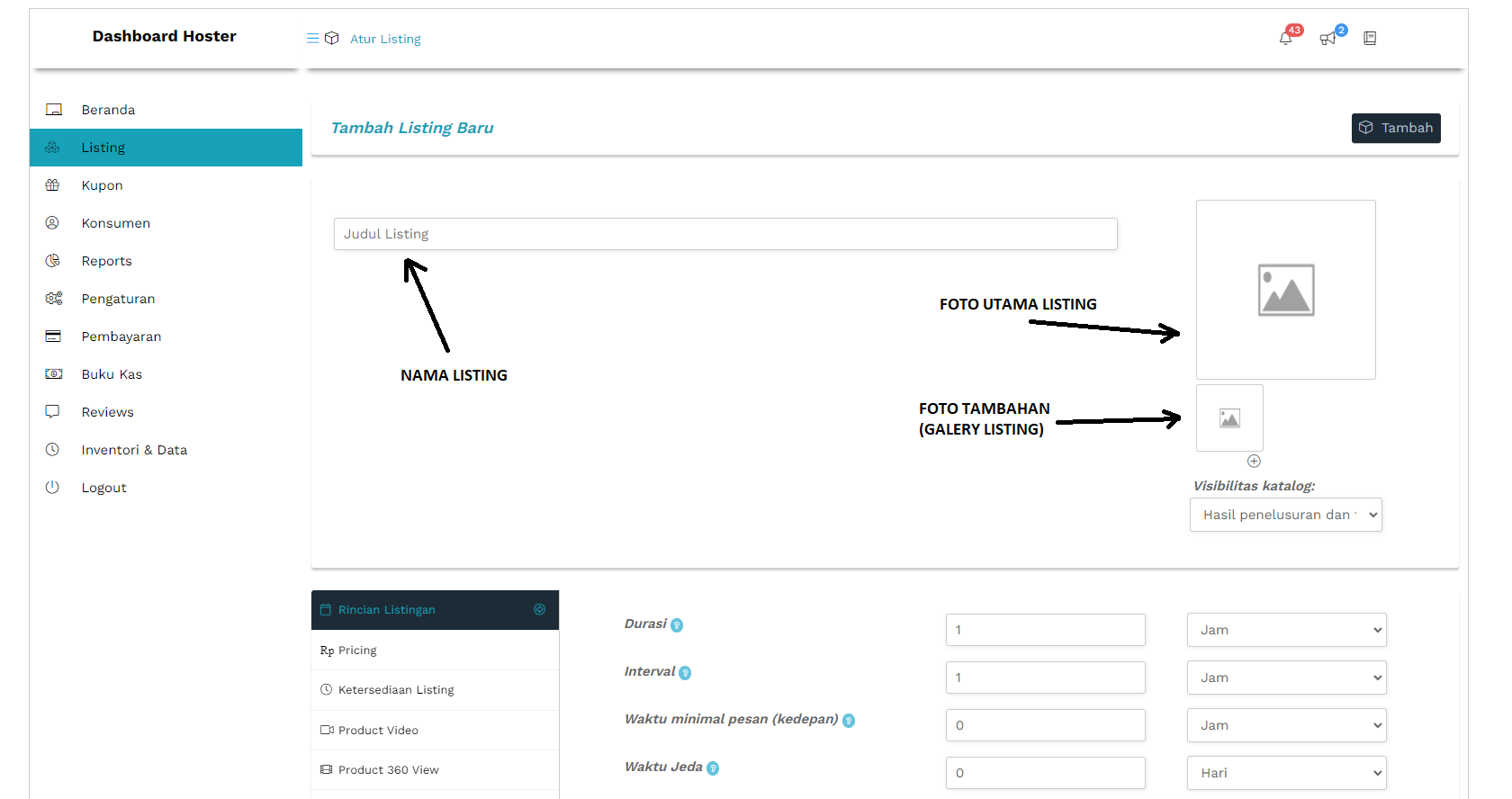 tambah listing1 tambah listing1
